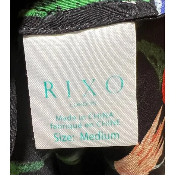 NWOT Rixo London Rose Cascading Ruffle and Open Back Silk Dress - sz MED