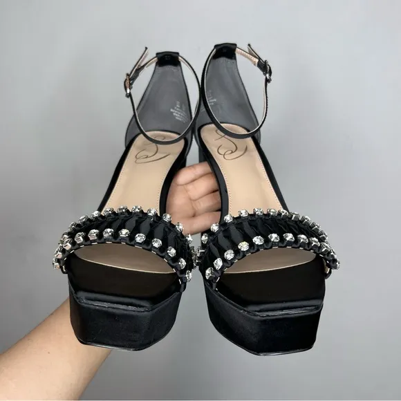 NWOT SAM EDELMAN Ninette Rhinestone Platform Sandals. Size 8