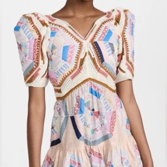 NWOT Sea New York Patchwork Quinn Crochet Top Mini Dress