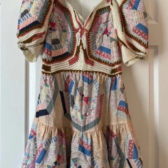 NWOT Sea New York Patchwork Quinn Crochet Top Mini Dress