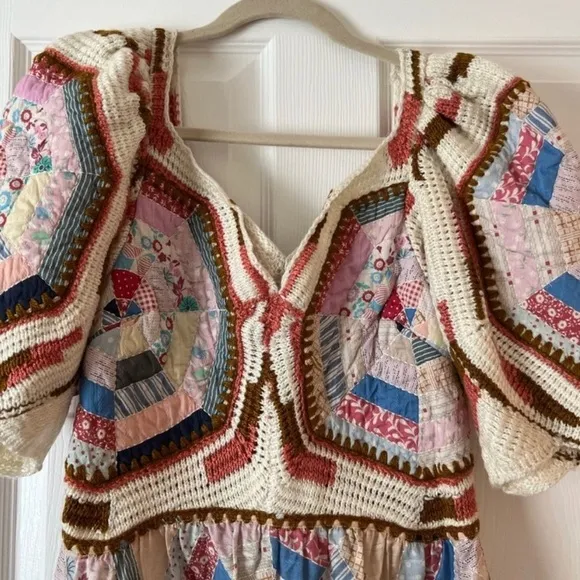 NWOT Sea New York Patchwork Quinn Crochet Top Mini Dress