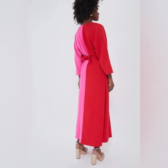 NWOT Tuckernuck x India Hicks Scarlet and Hot Pink Madame G Caftan Dress Size XS