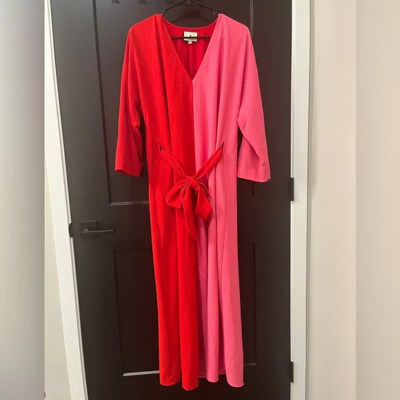 NWOT Tuckernuck x India Hicks Scarlet and Hot Pink Madame G Caftan Dress Size XS