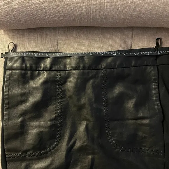 NWT $1055 Robert Cavalli Black Leather Panel Pencil Skirt Italian Size 40 U.S. 4