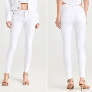 NWT Adriano Goldschmied White “The Legging Ankle” Super Skinny Jeans