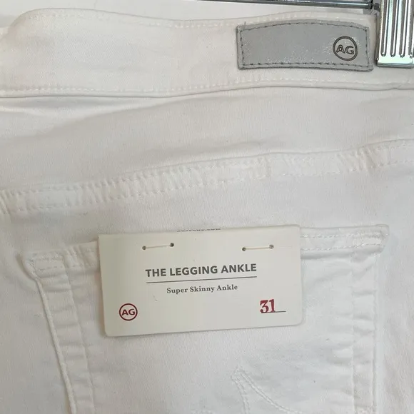 NWT Adriano Goldschmied White “The Legging Ankle” Super Skinny Jeans