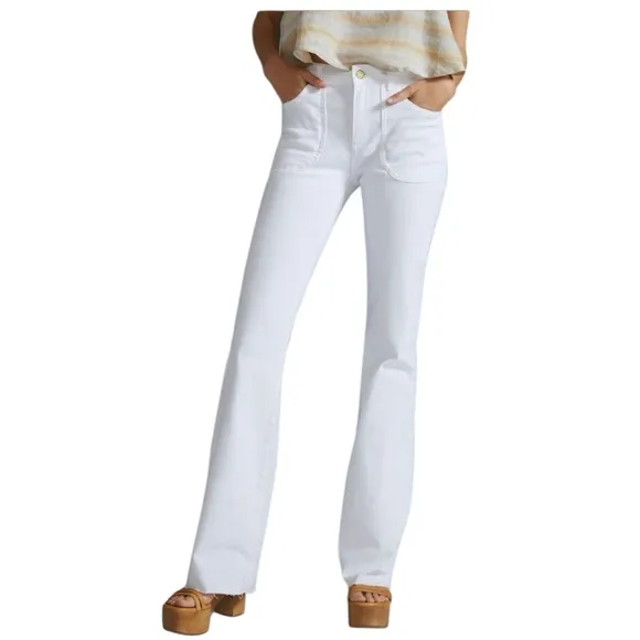 NWT Anthropologie Pilcro The Icon Flare Jeans White 30