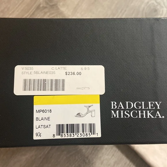 NWT! Badgley Mischka Embellished Blaine Sandals Latte