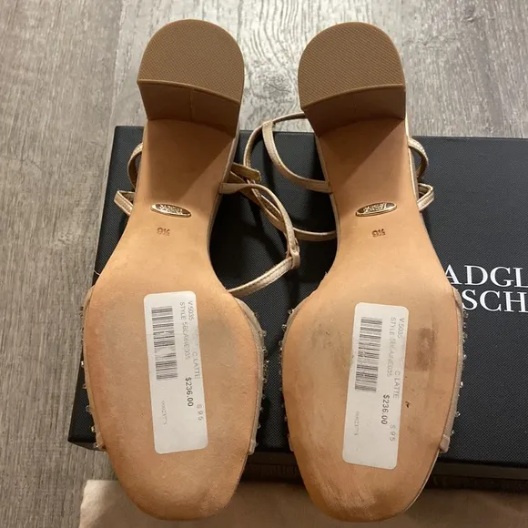 NWT! Badgley Mischka Embellished Blaine Sandals Latte