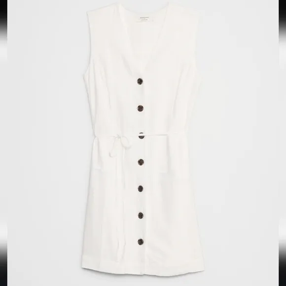 NWT Banana Republic Linen-Blend Button-Front Mini Dress - Size M