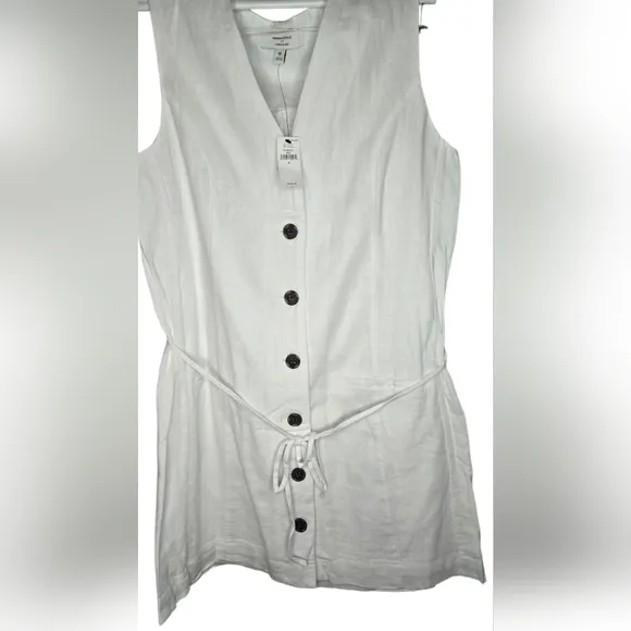 NWT Banana Republic Linen-Blend Button-Front Mini Dress - Size M