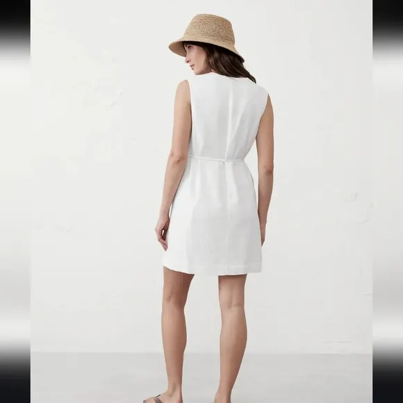 NWT Banana Republic Linen-Blend Button-Front Mini Dress - Size M