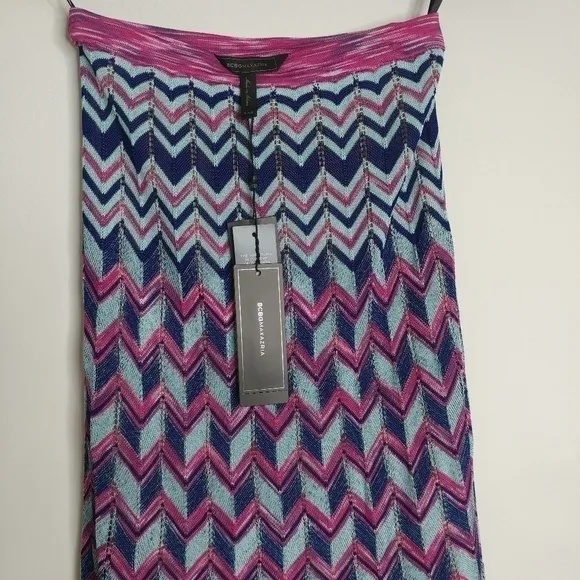 NWT BCBG Vida Marled Maxi Skirt in Magenta