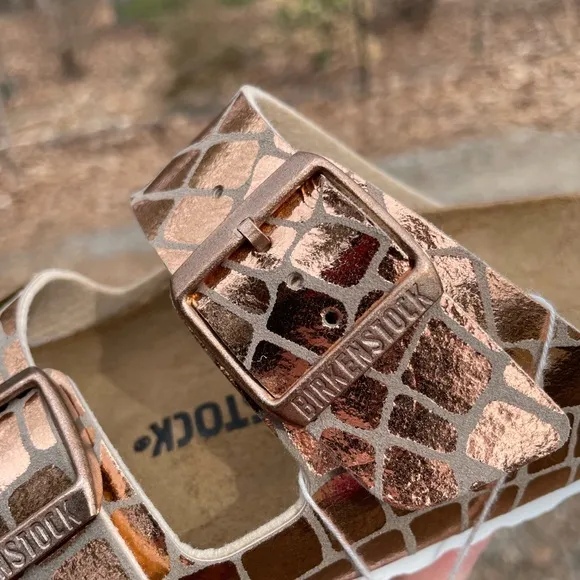 NWT Birkenstock Arizona Metallic Copper Sandals Size 37