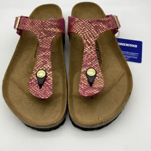 NWT Birkenstock Gizeh Women’s Python Dark Fuchsia Sandals Size 9 Germany