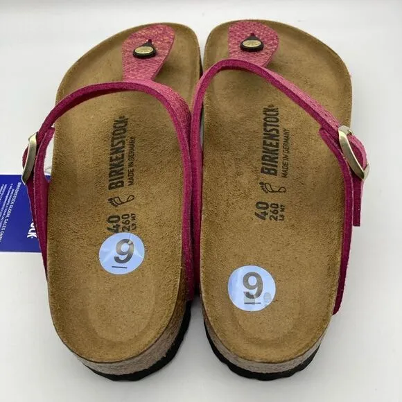 NWT Birkenstock Gizeh Women’s Python Dark Fuchsia Sandals Size 9 Germany