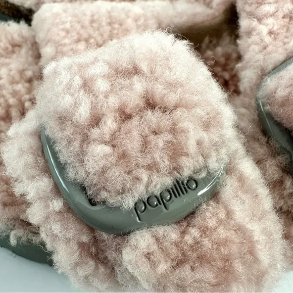 NWT Birkenstock Papillio Arizona Big Buckle Shearling fuzzy sandal pink 36/5