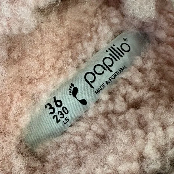 NWT Birkenstock Papillio Arizona Big Buckle Shearling fuzzy sandal pink 36/5