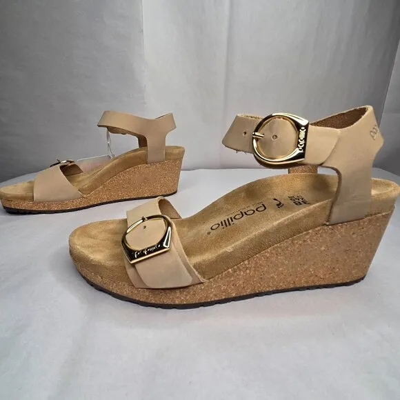 NWT Birkenstock Women's Papillio Soley Sandcastle Wedge Sandals