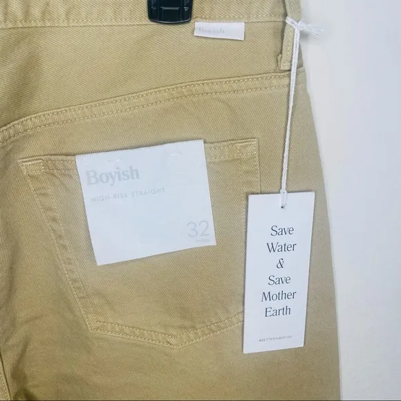 NWT Boyish Tan The Tommy High-Rise Rigid Straight Jeans in The Crowd