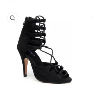 NWT BURJU Amalia Open Toe Lace Up Heeled Sandals | Black | Size 12