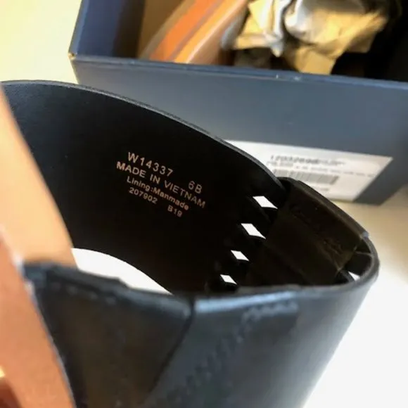NWT COLE HAAN Felix Grand Black Leather Thong Slides Sandals SZ 6