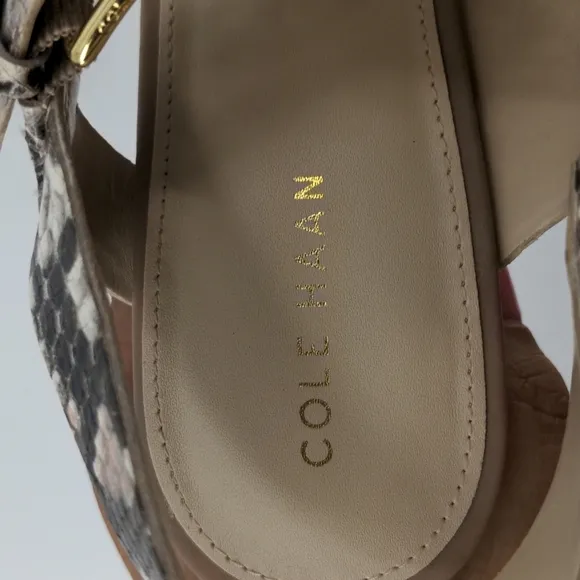 NWT COLE HAAN Snakeskin Leather Wedge Sandals