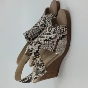 NWT COLE HAAN Snakeskin Leather Wedge Sandals