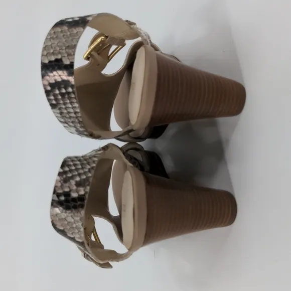 NWT COLE HAAN Snakeskin Leather Wedge Sandals