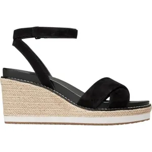 NWT Cole Haan Womens Cloud Crisscross Adjustable Wedge Sandals,Black -Size 6