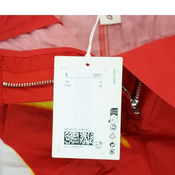 NWT COS Women's Elastic Shorts Multicolor Red Yellow White Size‎ 6 MSRP $120