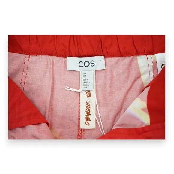 NWT COS Women's Elastic Shorts Multicolor Red Yellow White Size‎ 6 MSRP $120