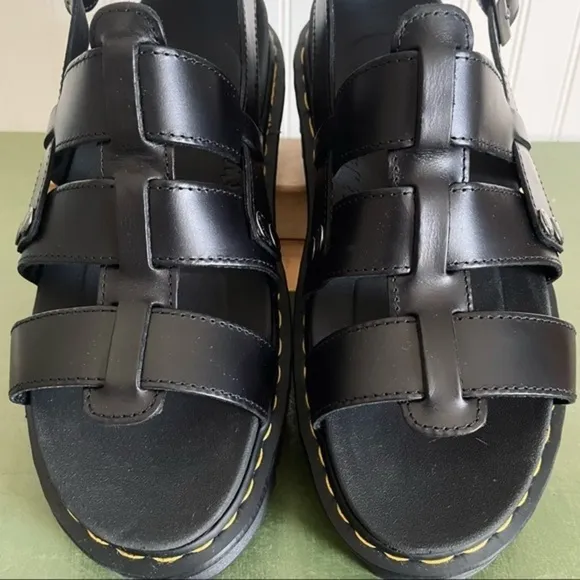 NWT Dr. Martens TERRY Fisherman's Sandals in Black Leather