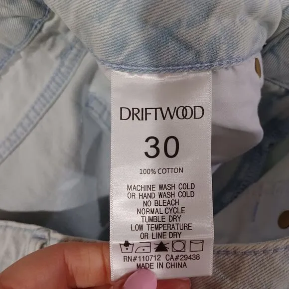 NWT Driftwood Charlee Wide Leg Cropped Jeans Eyelet Embroidered High Rise Sz 30