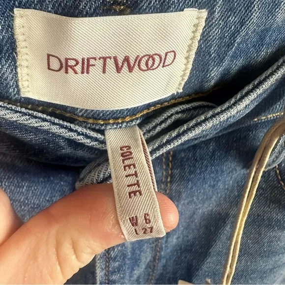 NWT Driftwood Colette Skinny Jeans Embroidered Cuff Cropped Waist 6 Length 27
