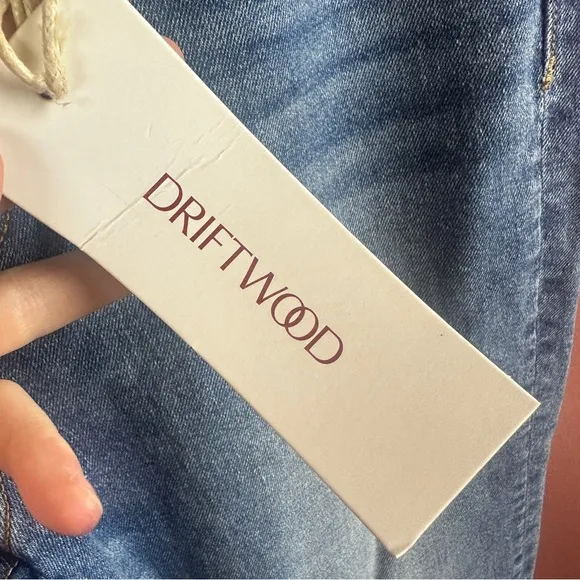 NWT Driftwood Colette Skinny Jeans Embroidered Cuff Cropped Waist 6 Length 27