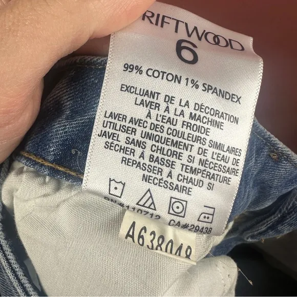 NWT Driftwood Colette Skinny Jeans Embroidered Cuff Cropped Waist 6 Length 27