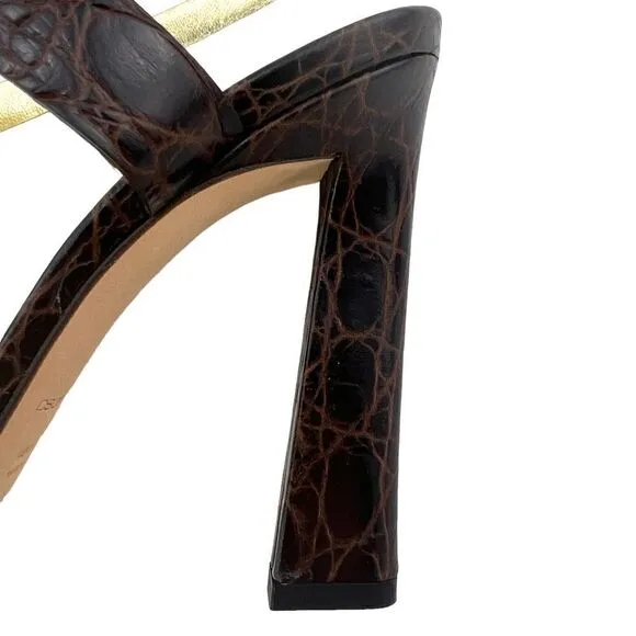 NWT Dsquared2 Women’s Croc Embossed Leather High Heel Sandals US 8 | $650