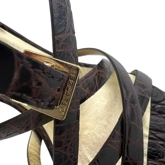 NWT Dsquared2 Women’s Croc Embossed Leather High Heel Sandals US 8 | $650