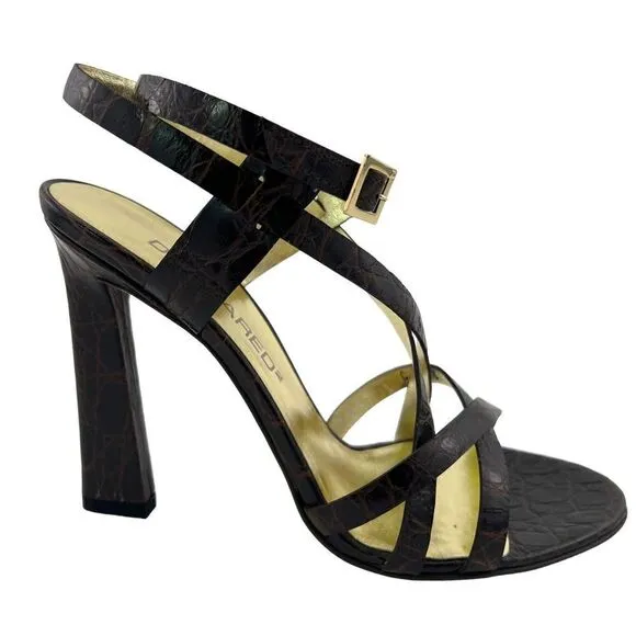 NWT Dsquared2 Women’s Croc Embossed Leather High Heel Sandals US 8 | $650
