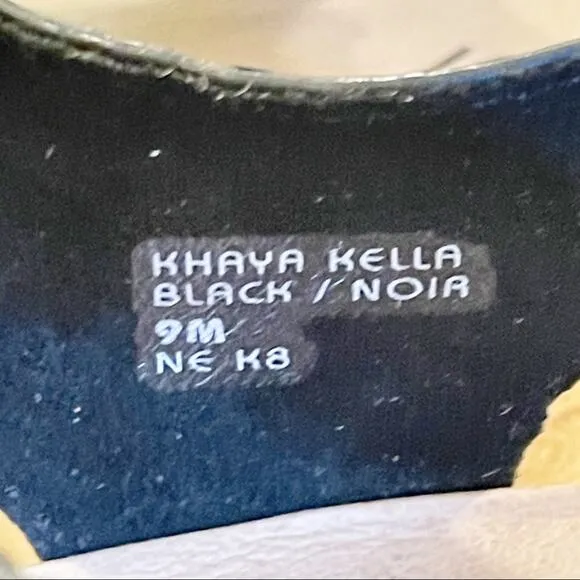 NWT Earth Khaya Kella Leather Platform Sandals Black 9