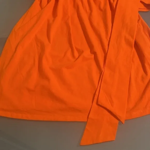 NWT Eloquii Orange Midi Dress with Ruching Size 16