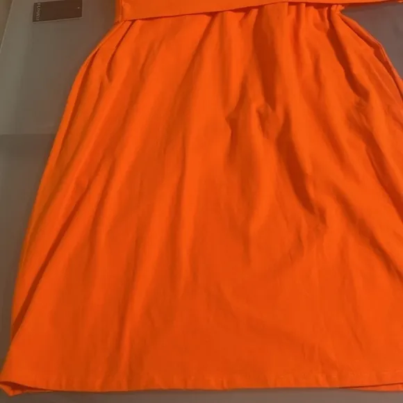 NWT Eloquii Orange Midi Dress with Ruching Size 16