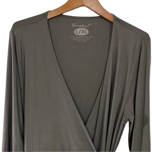 NWT Faceplant Dreams Bamboo Kimono Robe size L/XL in Earl Grey