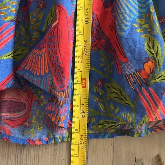 NWT. FARM Rio Blue Macaw Flight Midi Dress Size Small