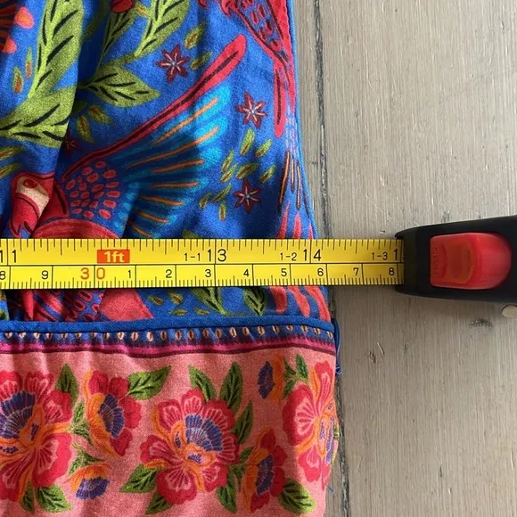 NWT. FARM Rio Blue Macaw Flight Midi Dress Size Small