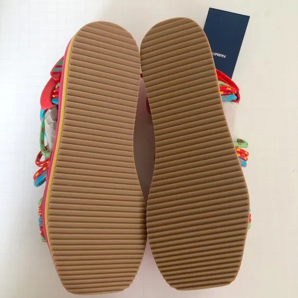 NWT Farm Rio red Ipanema parrot platform sport sandals