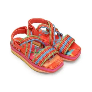 NWT Farm Rio Red Tropical Platform Sandals Size 6 - 6.5