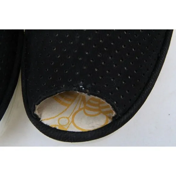 Nwt FLY London  Leather Yazu Wedge Sandals Black 39 Us 8-8.5