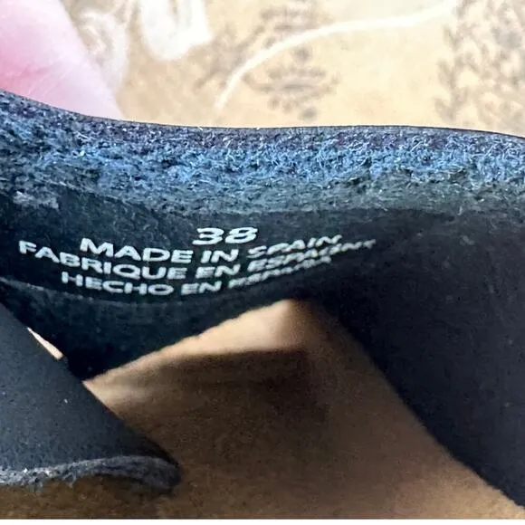 NWT FREE PEOPLE CARAVELLE PLATFORM SLIDE SANDALS IN BLACK BUCKLE SIZE 38 (7.5)